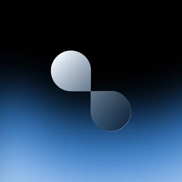 Abstract digital art with blue and black gradient